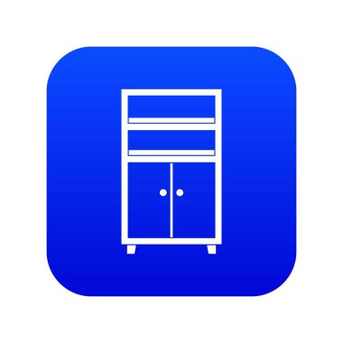 Ahşap dolap simgesi dijital mavi