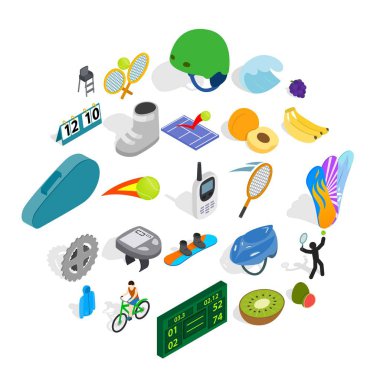 Önemli şampiyonluk Icons set, izometrik stili