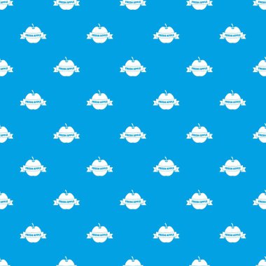 Taze elma desen vektör kesintisiz mavi