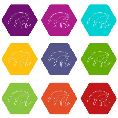 9 vektör yarasa kanat Icons set