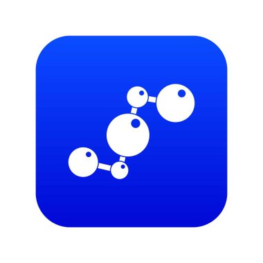Kimyasal ve fiziksel molekülleri simgesi dijital mavi
