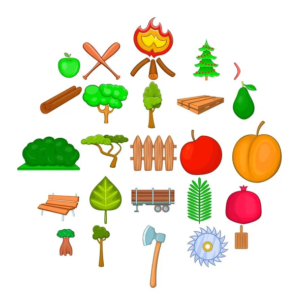 Kereste Icons set, karikatür tarzı