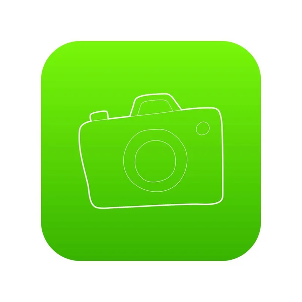 Photocamera zöld ikon-vektoros — Stock Vector