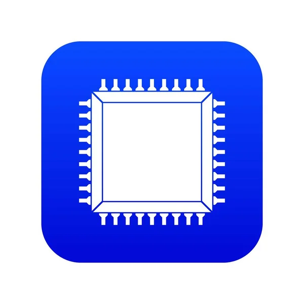 Dator mikrochip ikonen digital blå — Stock vektor