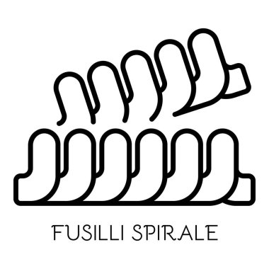 Düdük spirale makarna simgesi, anahat stili