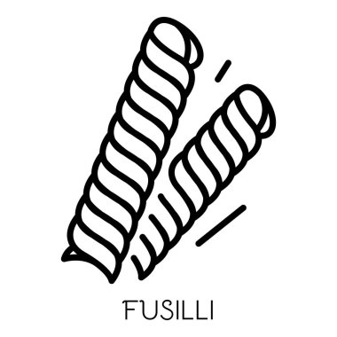 Düdük makarna simgesi, anahat stili