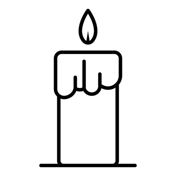 Cera icona della candela accesa, stile contorno — Vettoriale Stock