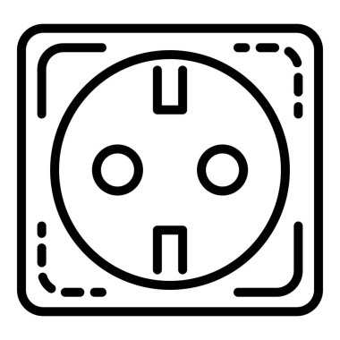 Euro elektrik prizine simgesi, anahat stili