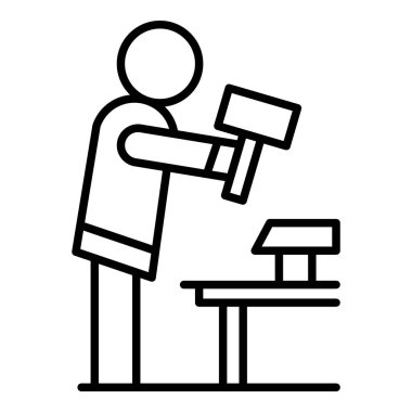 Örs adam iş simgesi, anahat stili