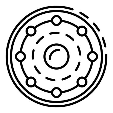 Örs yuvarlak kalkan iş simgesi, anahat stili