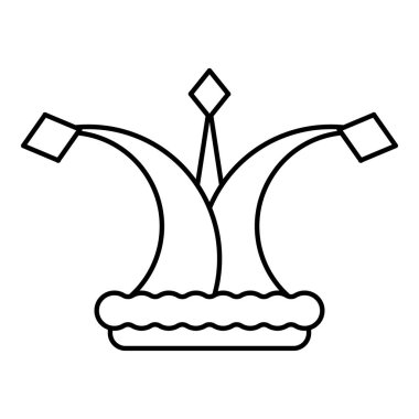 Komik soytarı şapkası simgesi, anahat stili