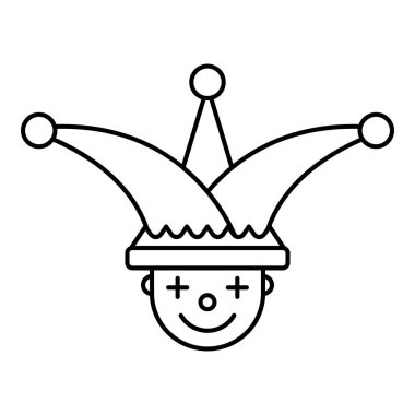 Şakacı yüz şapka simgesi, anahat stili