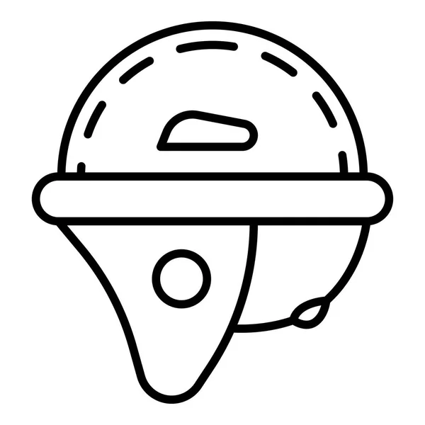 Icône de casque d'escalade, style contour — Image vectorielle