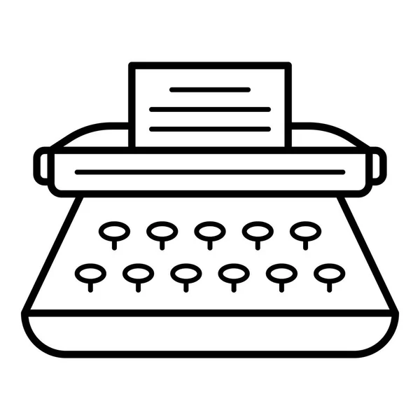Classic typewriter icon, outline style — Stock Vector