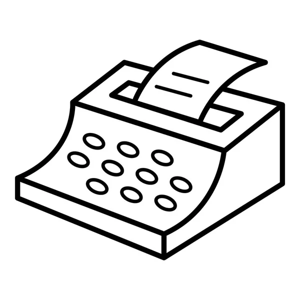Schrijfmachine pictogram, Kaderstijl afdrukken — Stockvector
