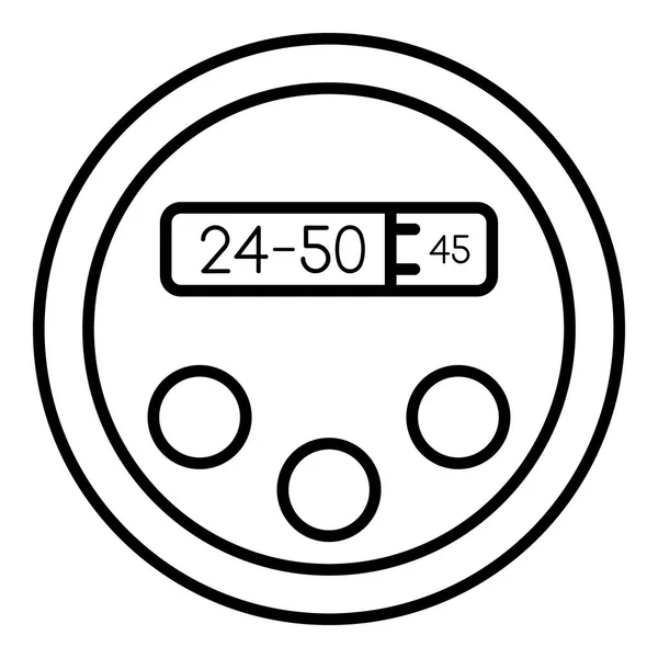 Robot icono de reloj digital, estilo de contorno — Vector de stock