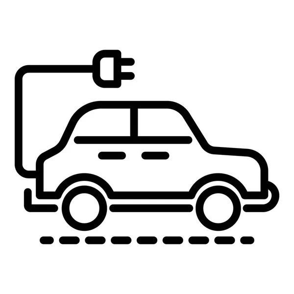 Ηλεκτρικό εικονίδιο αυτοκινήτου, στυλ περίγραμμα — Διανυσματικό Αρχείο
