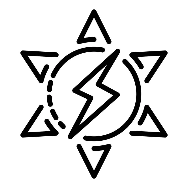 Napenergia ikon, körvonalazott stílus — Stock Vector