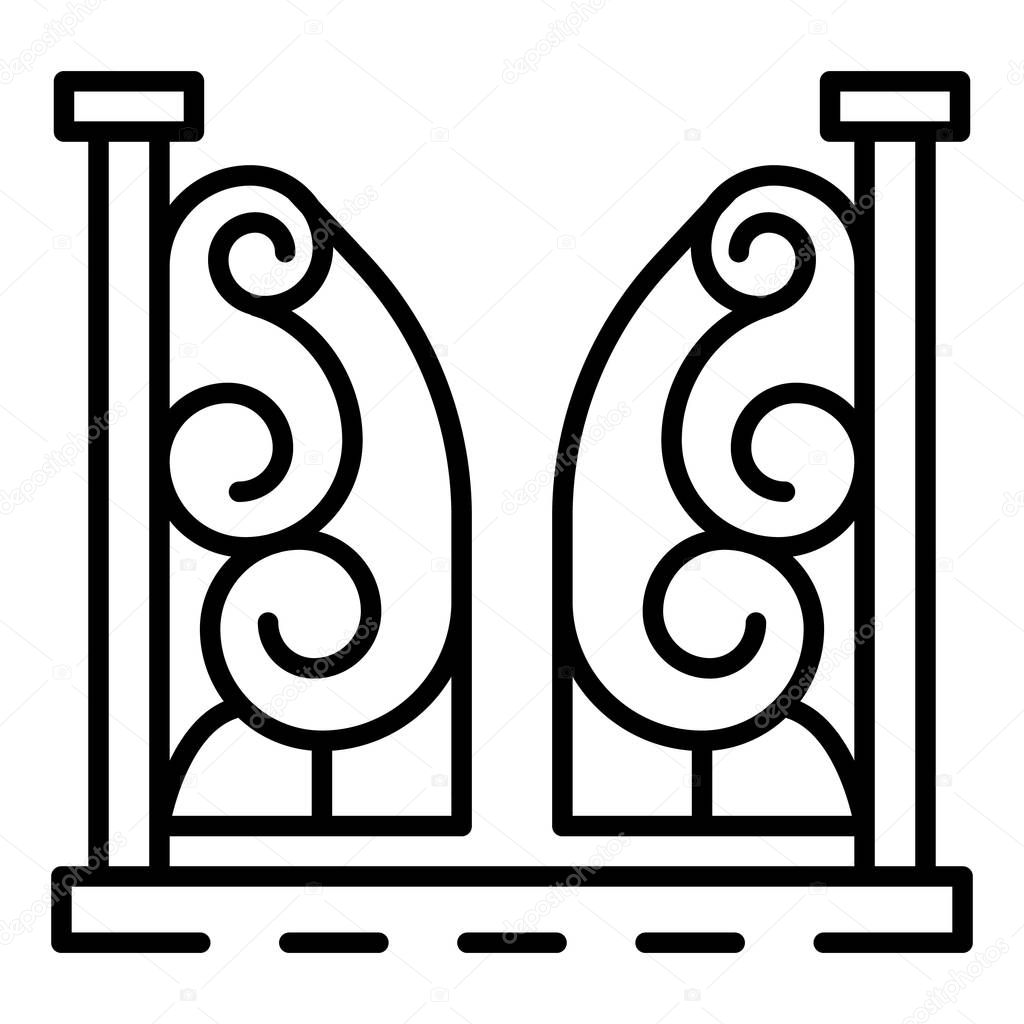 Anvil gate icon. Outline anvil gate vector icon for web design isolated on white background