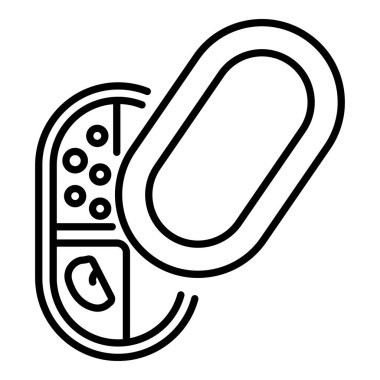 Okul beslenme çantası simgesini, anahat stili