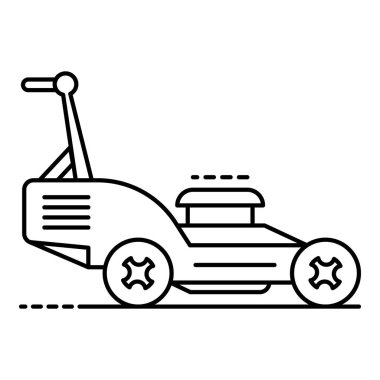 Benzinli çim biçme makinesi simgesini, anahat stili