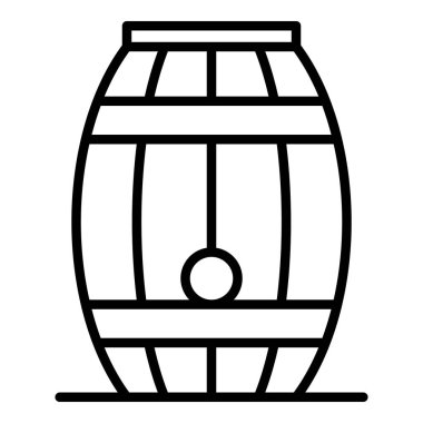 Ahşap viski varil simgesi, anahat stili