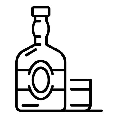 Eski viski şişesi simgesi, anahat stili