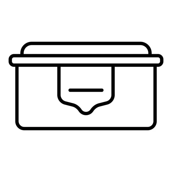 Icône de boîte à lunch en plastique écologique, style contour — Image vectorielle