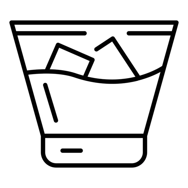 Studená whisky skla ikona, styl osnovy — Stockový vektor