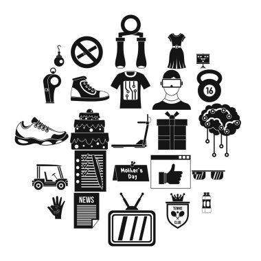 Görünüm Icons set, basit tarzı