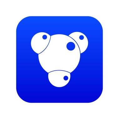 Kimyasal ve fiziksel molekülleri simgesi dijital mavi