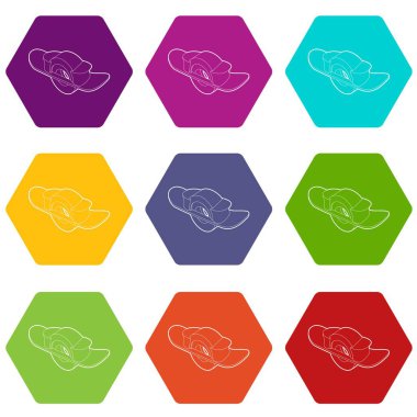 9 vektör bloke tekerlek Icons set