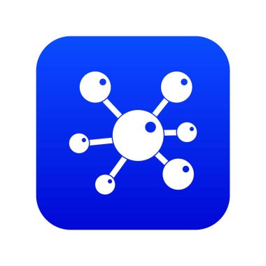 Kimyasal ve fiziksel molekülleri simgesi dijital mavi