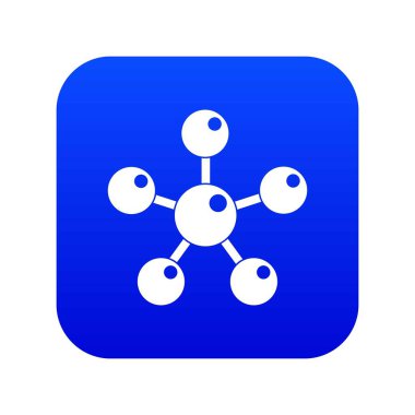 Kimyasal ve fiziksel molekülleri simgesi dijital mavi