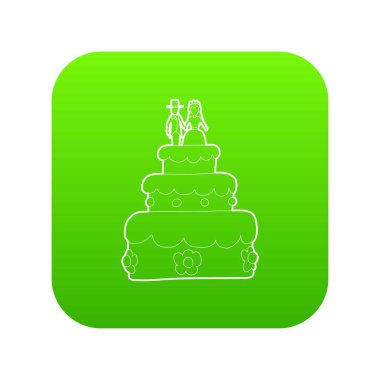 Tatil kek yeşil simge vektör