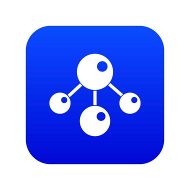 Kimyasal ve fiziksel molekülleri simgesi dijital mavi