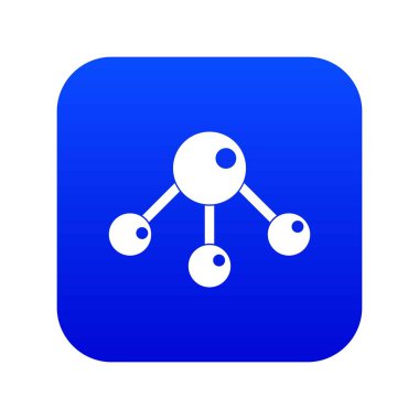 Kimyasal ve fiziksel molekülleri simgesi dijital mavi