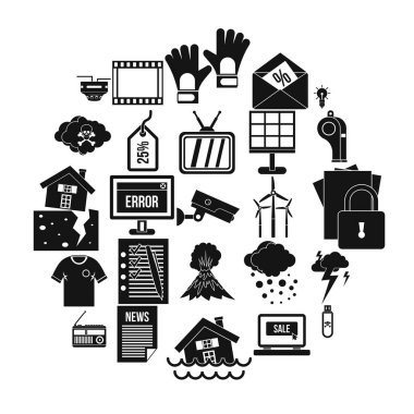 TV set, basit tarzı simgeleri göster