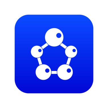 Kimyasal ve fiziksel molekülleri simgesi dijital mavi