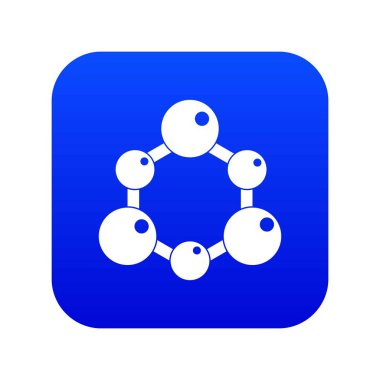 Kimyasal ve fiziksel molekülleri simgesi dijital mavi