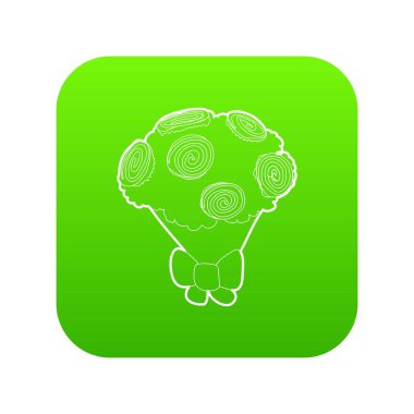 Düğün buketi, yeşil simge vektör