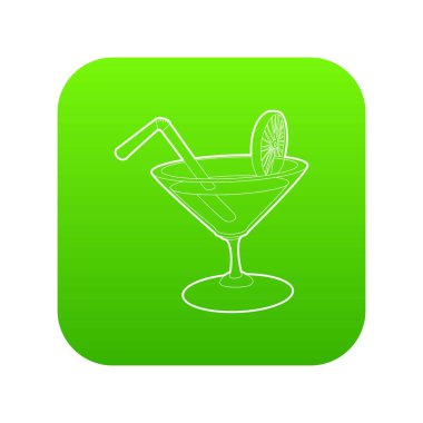 Kokteyl simge yeşil vektör