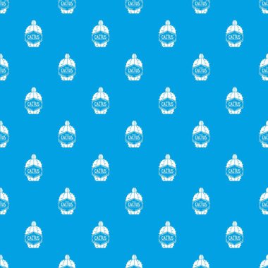 Güzel kaktüs desen vektör kesintisiz mavi