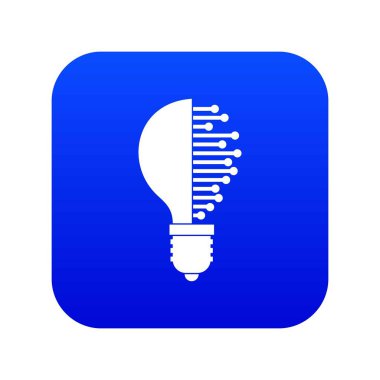 Ampul microcircuit simgesi dijital mavi