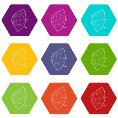 9 vektör futbol Icons set