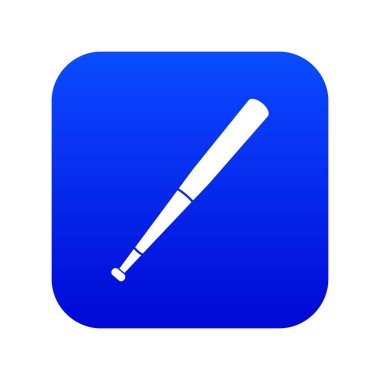 Siyah beyzbol sopası simgesi dijital mavi