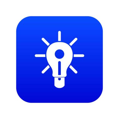 Parlayan ampul simgesi dijital mavi