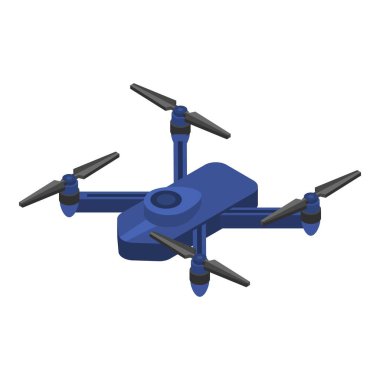 Mavi dron simgesi, izometrik stili