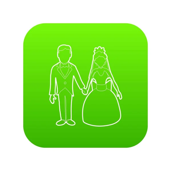 Icône de mariage vecteur vert — Image vectorielle