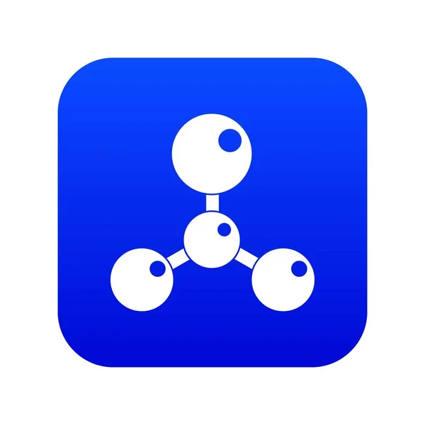 Icono de moléculas químicas y físicas azul digital — Vector de stock